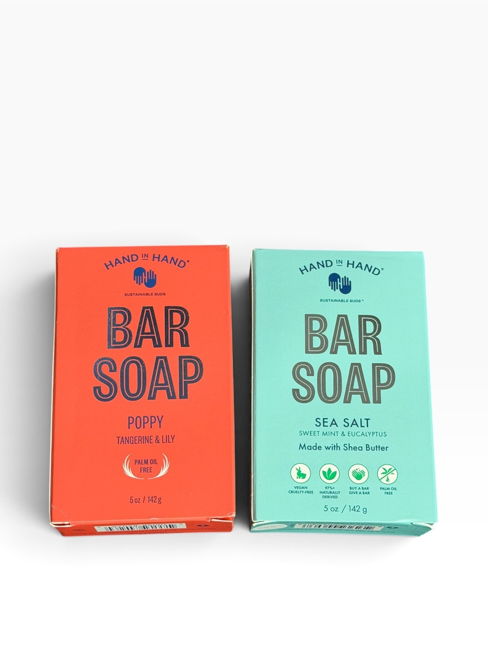 Bar Soap Duo — Poppy (Orange) & Sea Salt (Teal)